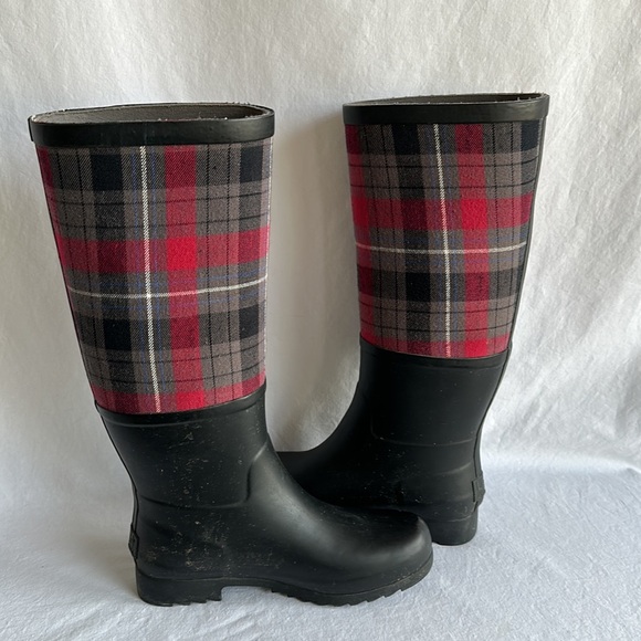 Ugg Sabene plaid top tall rain boots, size 6 - Picture 5 of 7